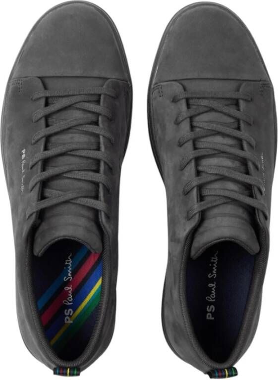 Paul Smith Grijze Nubuck Sneakers met Rubberen Cupzolen Gray Heren