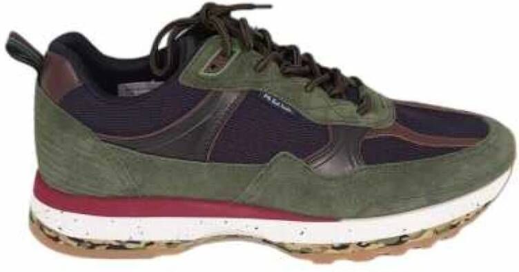 Paul Smith Navy Mesh Camo Basket Sneakers Green Heren