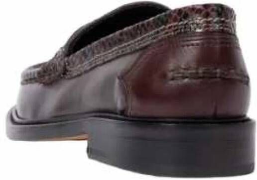 Paul Smith Python Effect Leren Mocassins in Roze en Bruin Multicolor Dames