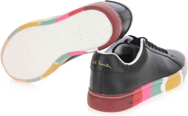 Paul Smith Swirl Leren Sneakers in Zwart Black Dames