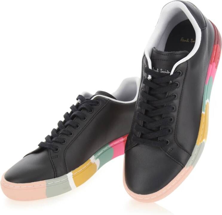 Paul Smith Swirl Leren Sneakers in Zwart Black Dames