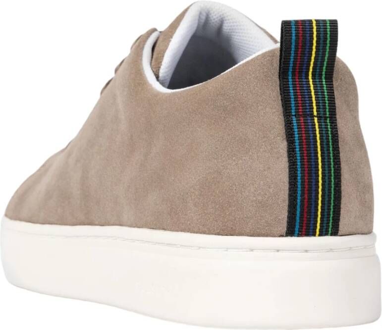 Paul Smith Taupe Suede Trainers met Sports Stripe Beige Heren