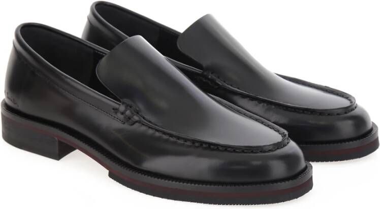 Paul Smith Zwarte leren amandel teen mocassin Black Dames