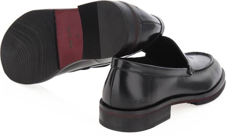 Paul Smith Zwarte leren amandel teen mocassin Black Dames