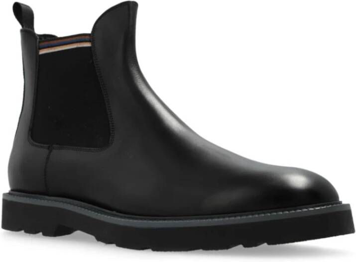 Paul Smith Zwarte platte schoenen met streepdetail Black Heren