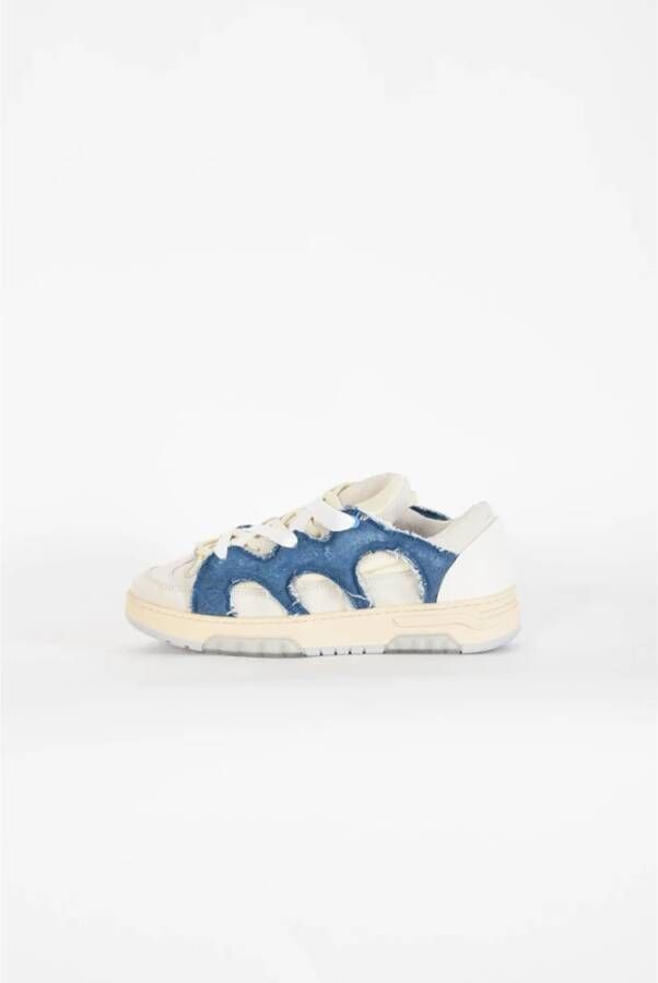 Paura Sneakers van suède met meshdetails Blue Heren