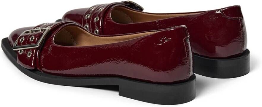 Pavement Bordeaux Patent Ballerina Schoenen Red Dames