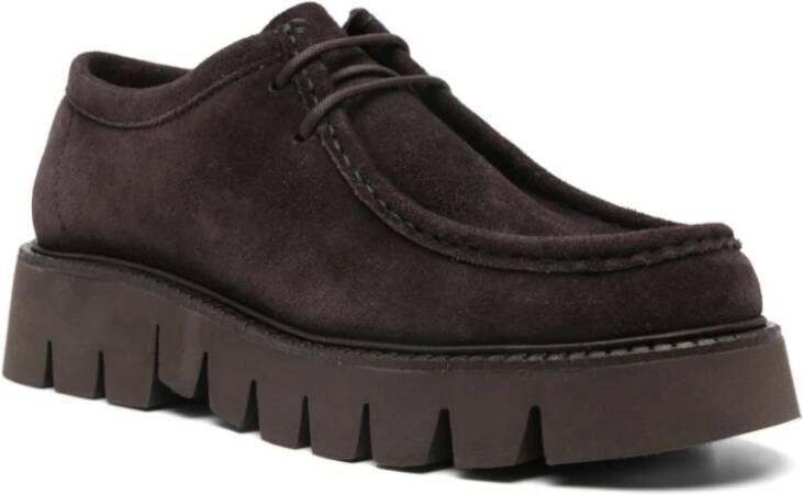 Pedro García Donkerbruine Suède Veterschoenen Brown Dames