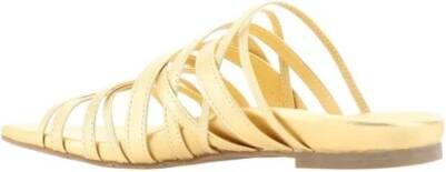 Pedro García Platte zool Bety sandalen met bandontwerp Yellow Dames