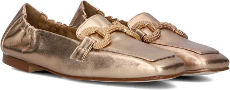 Pedro Miralles Gouden Loafer met Carré Neus Yellow Dames