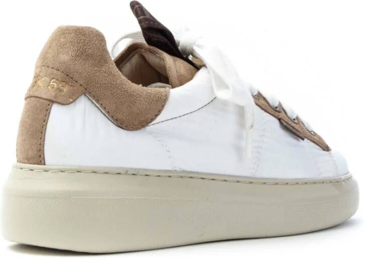 Pedro Miralles Nylon Vetersneakers met Suède Accenten White Dames