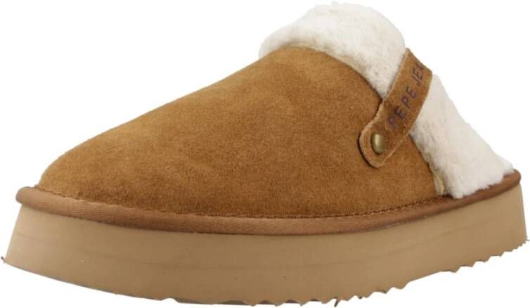 Pepe Jeans Comfortabele Winter Pantoffels Brown Dames