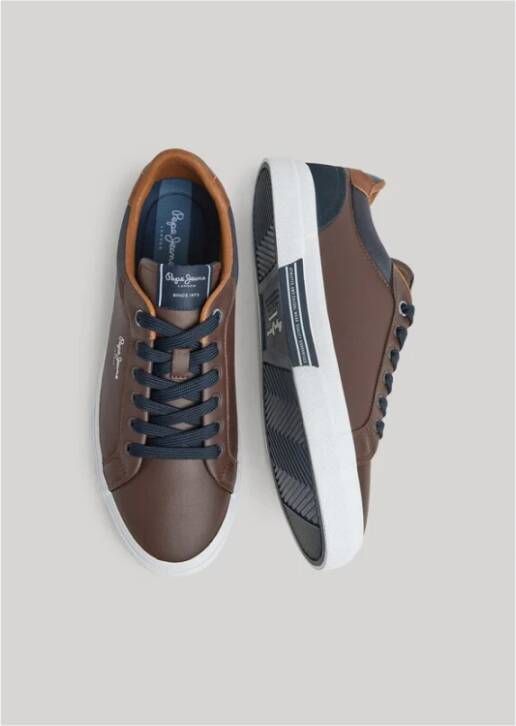 Pepe Jeans Klassieke Court Schoenen Bruin Brown Heren