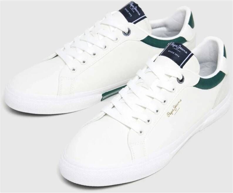 Pepe Jeans Klassieke Ivy Green Court Schoenen White Heren