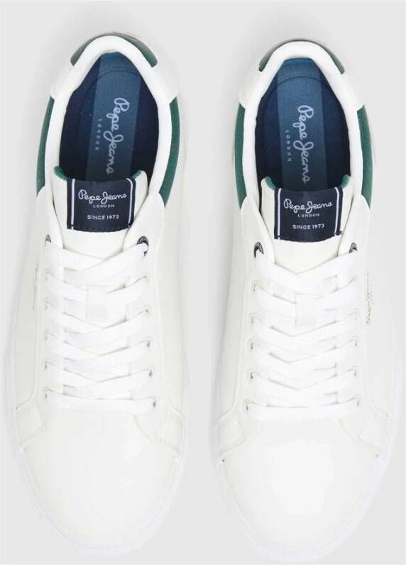 Pepe Jeans Klassieke Ivy Green Court Schoenen White Heren