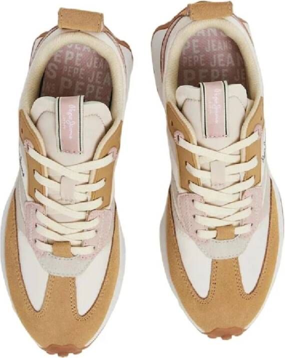 Pepe Jeans Lucky Print Sneakers Levendige stijl en expressie Beige Dames