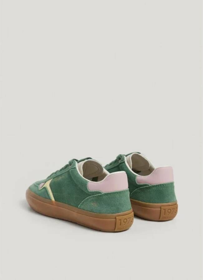 Pepe Jeans Retro Suède Sneakers Green Dames