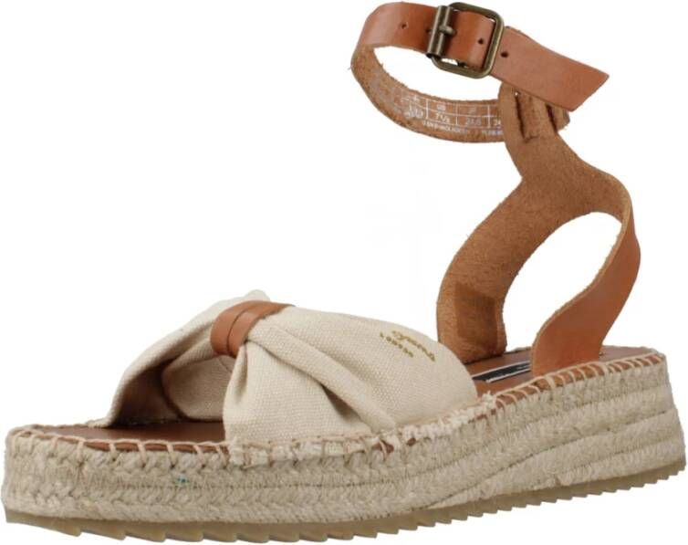 Pepe Jeans Stijlvolle platte sandalen voor vrouwen Brown Dames