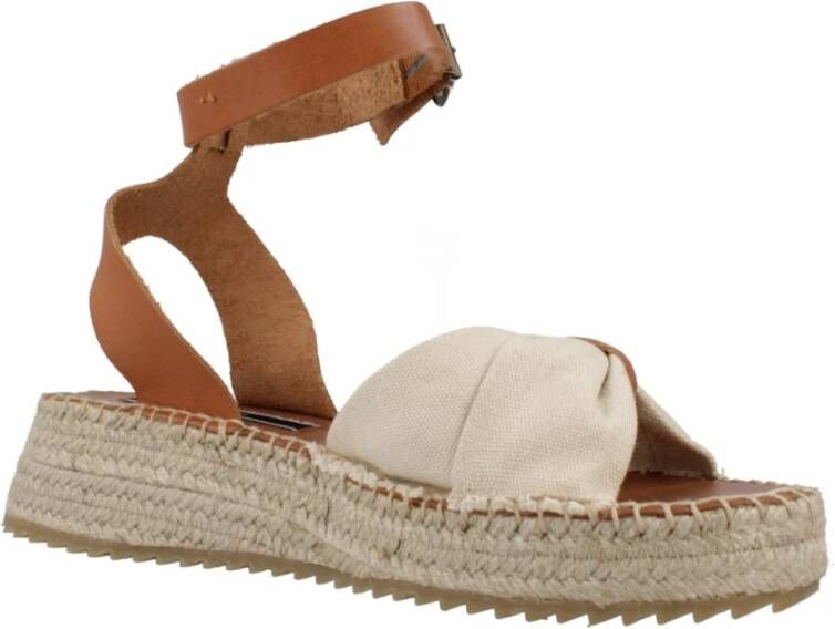 Pepe Jeans Stijlvolle platte sandalen voor vrouwen Brown Dames