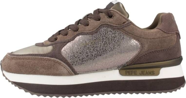 Pepe Jeans Stijlvolle Sneakers met Rusper Stars Brown Dames