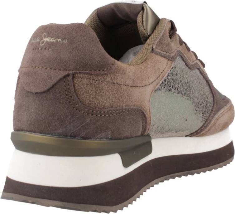 Pepe Jeans Stijlvolle Sneakers met Rusper Stars Brown Dames