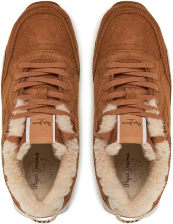 Pepe Jeans Urban Block Sneakers met Gestructureerd Ontwerp Brown Dames