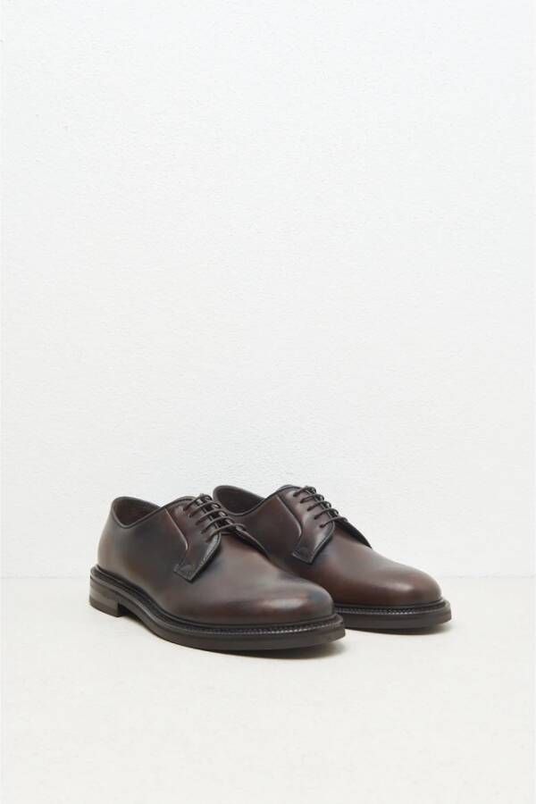 PESERICO Echt leren derby schoen Brown Heren