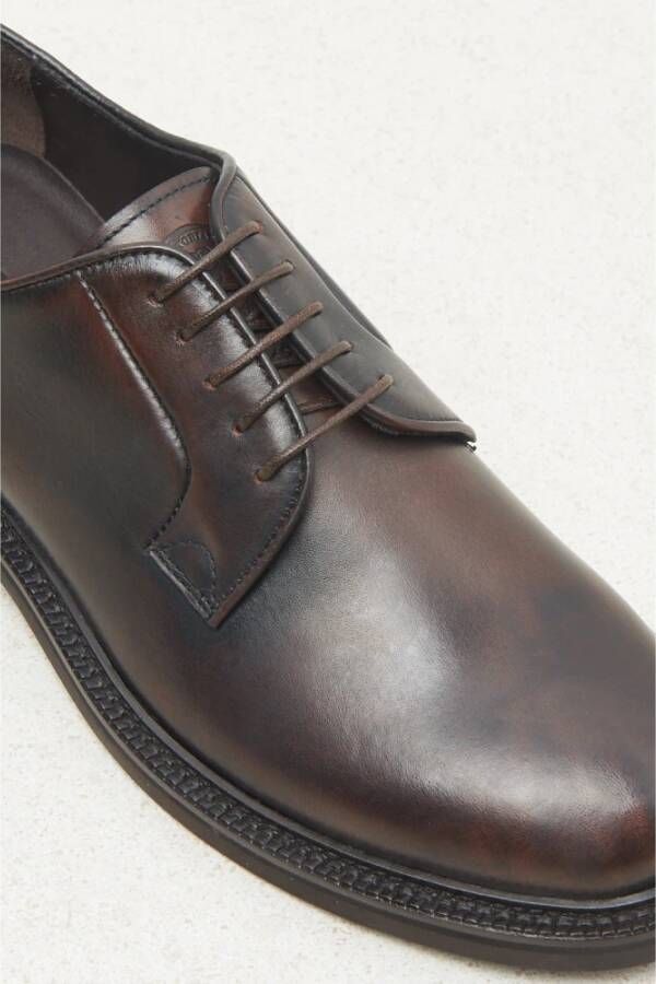 PESERICO Echt leren derby schoen Brown Heren