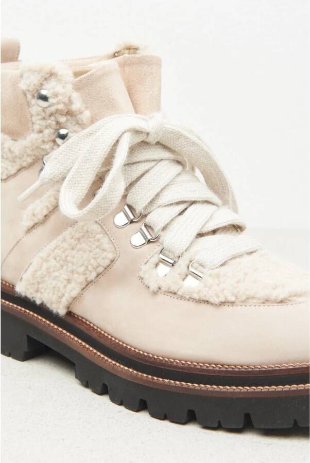 PESERICO Echte leren en eco-bont wandelschoenen Beige Dames