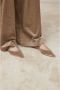 PESERICO Leren en fluwelen ballerina flats Brown Dames - Thumbnail 4