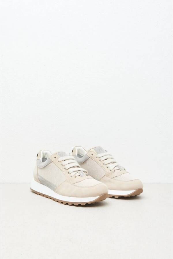 PESERICO Suede nubuck leren sneakers Beige Dames