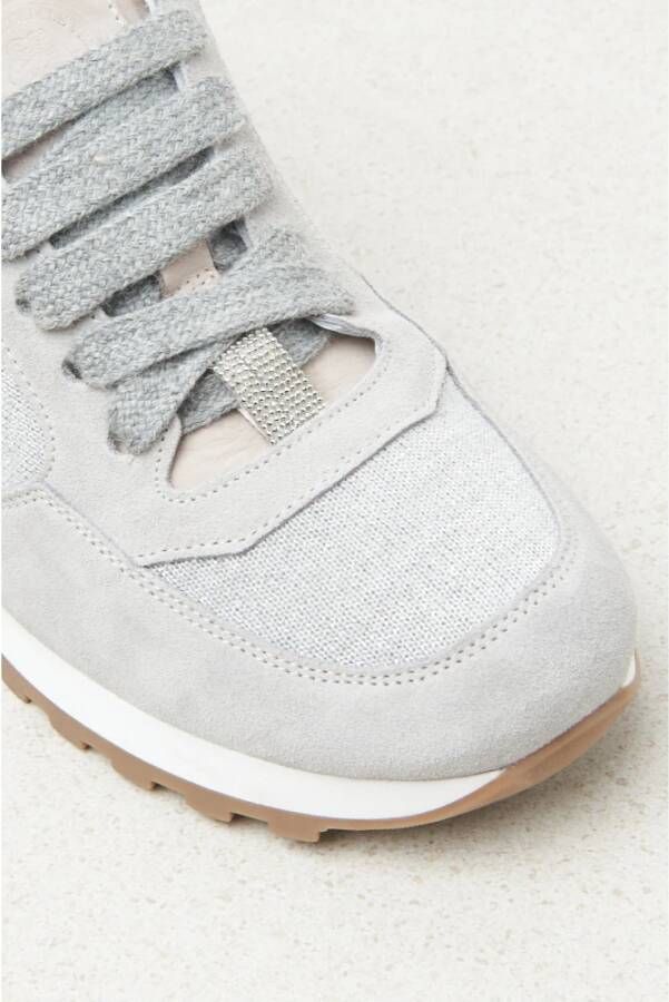 PESERICO Suède nubuck leren sneakers Gray Dames