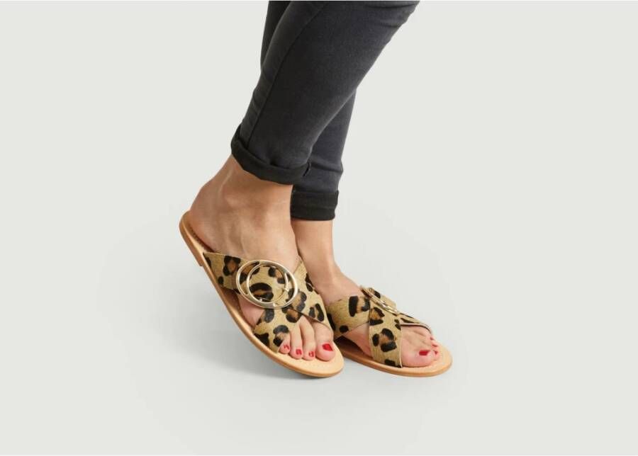 Petite Mendigote Luipaardprint Sandalen Multicolor Dames