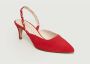 Petite Mendigote Rode Suède Puntige Neus Slingbacks Red Dames - Thumbnail 2