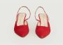 Petite Mendigote Rode Suède Puntige Neus Slingbacks Red Dames - Thumbnail 4