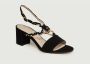 Petite Mendigote Zwarte Suede Hepburn Sandalen Black Dames - Thumbnail 2