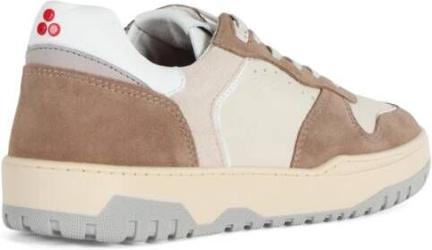 Peuterey Leren Sneakers met Vetersluiting Beige Heren