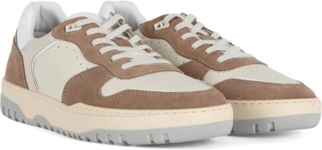 Peuterey Leren Sneakers met Vetersluiting Beige Heren