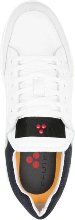 Peuterey Sneakers met suède inzetstukken en logo White Heren