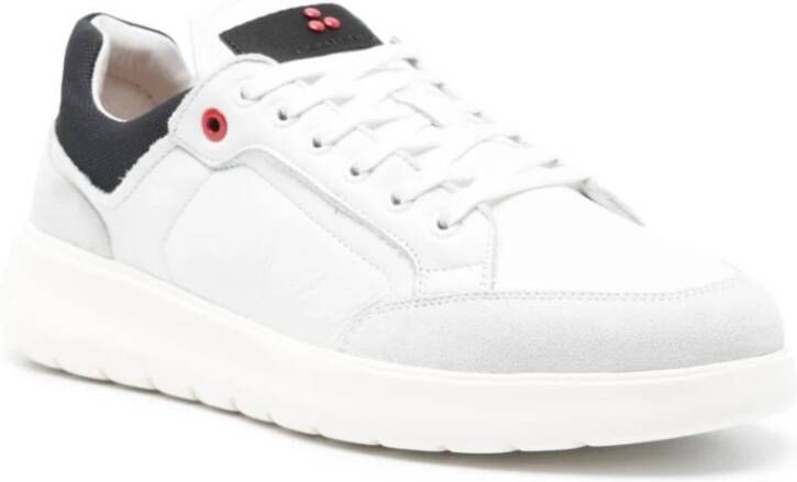 Peuterey Sneakers met suède inzetstukken en logo White Heren