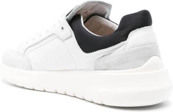 Peuterey Sneakers met suède inzetstukken en logo White Heren