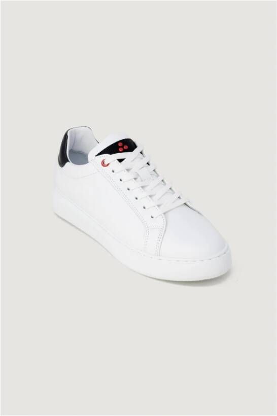 Peuterey Zwarte Leren Vetersneakers White Dames