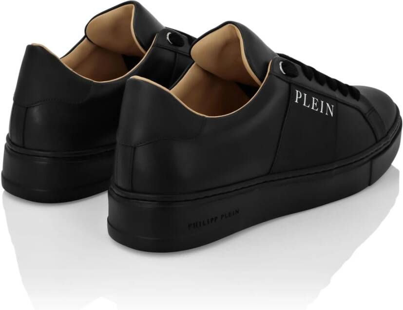 Philipp Plein Bicolor Low-Top Sneakers met Gommat Details Black Heren