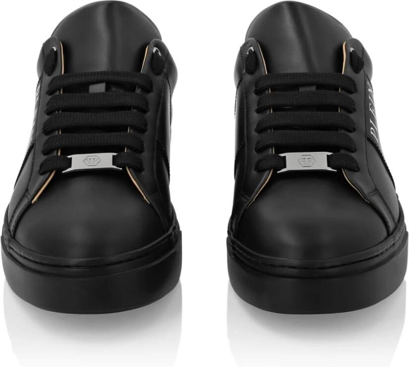 Philipp Plein Bicolor Low-Top Sneakers met Gommat Details Black Heren