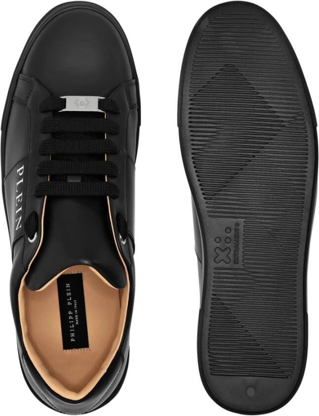 Philipp Plein Bicolor Low-Top Sneakers met Gommat Details Black Heren