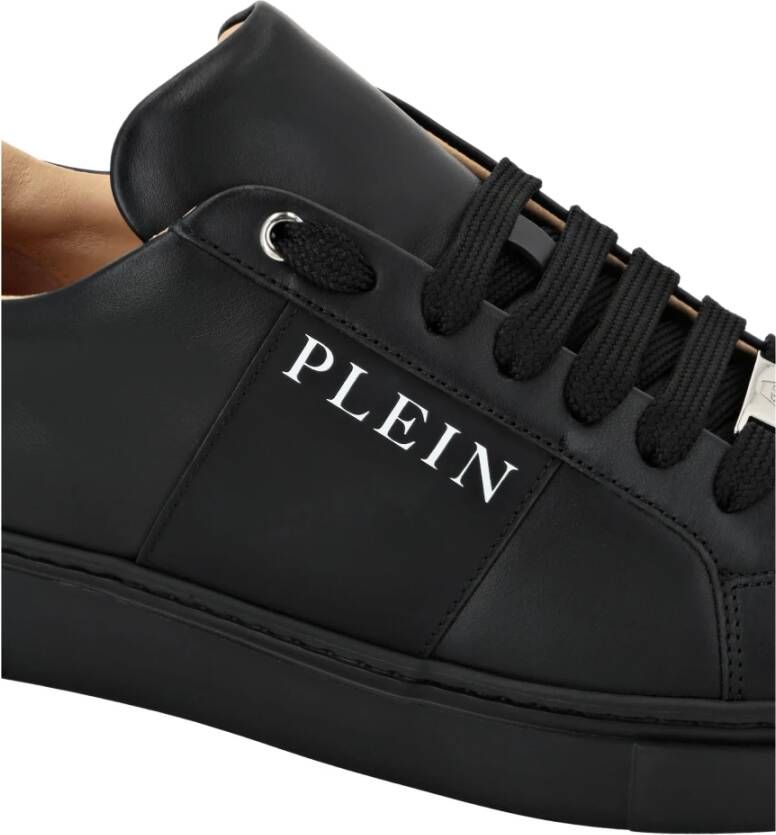 Philipp Plein Bicolor Low-Top Sneakers met Gommat Details Black Heren