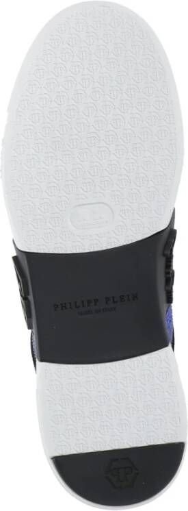 Philipp Plein Blauwe Leren Sneakers met Strass Blue Heren