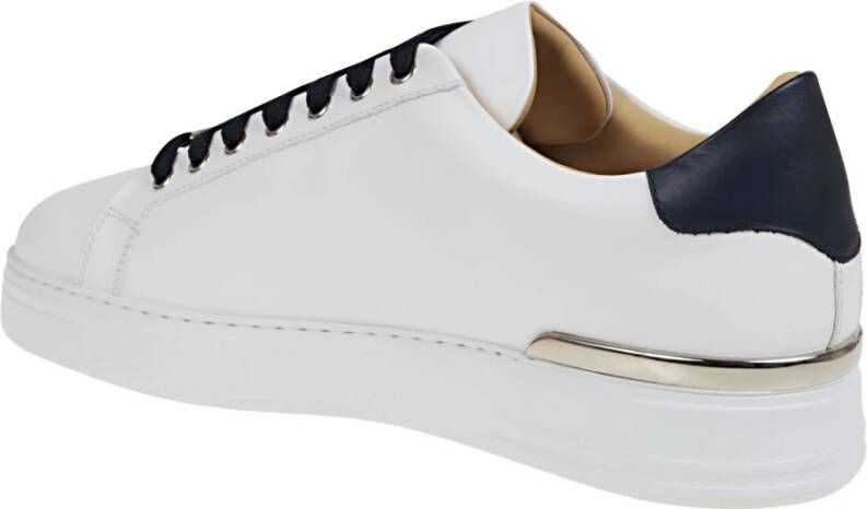 Philipp Plein Blauwe Leren Sneakers Stijlvol Model White Heren