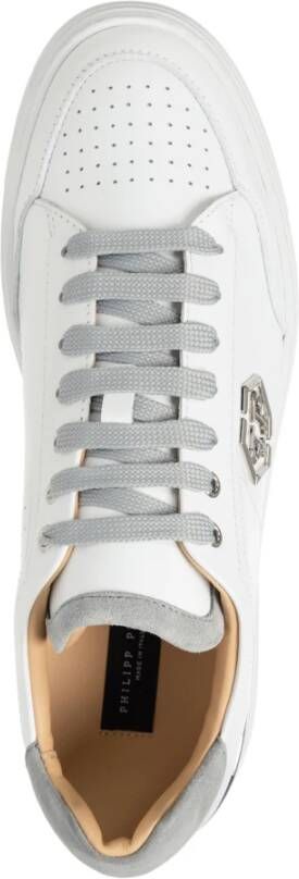 Philipp Plein Effen Low-top Sneakers White Heren