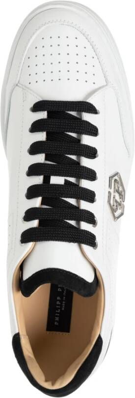 Philipp Plein Effen Low-top Sneakers White Heren